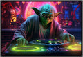 DJ Master Yoda, UV tapestry, Blacklight Reactive Wall Hanging, Neon Backdrop, Party Decor, Psychedelic Tapestry, Visionary Wall Art (Large)