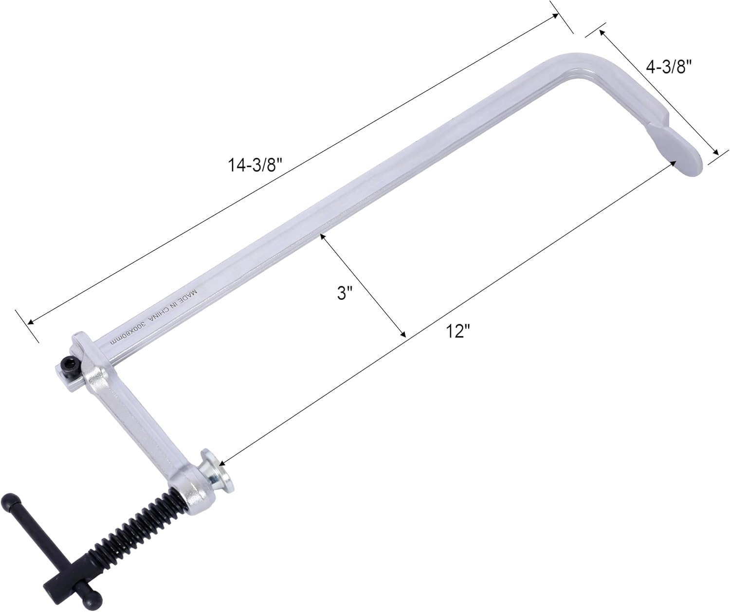 4-Piece Professional F-Clamp Set: 2x12' (3' Throat) + 2x24' (4-3/4' Throat) - Heavy-Duty for Welding & Woodworking