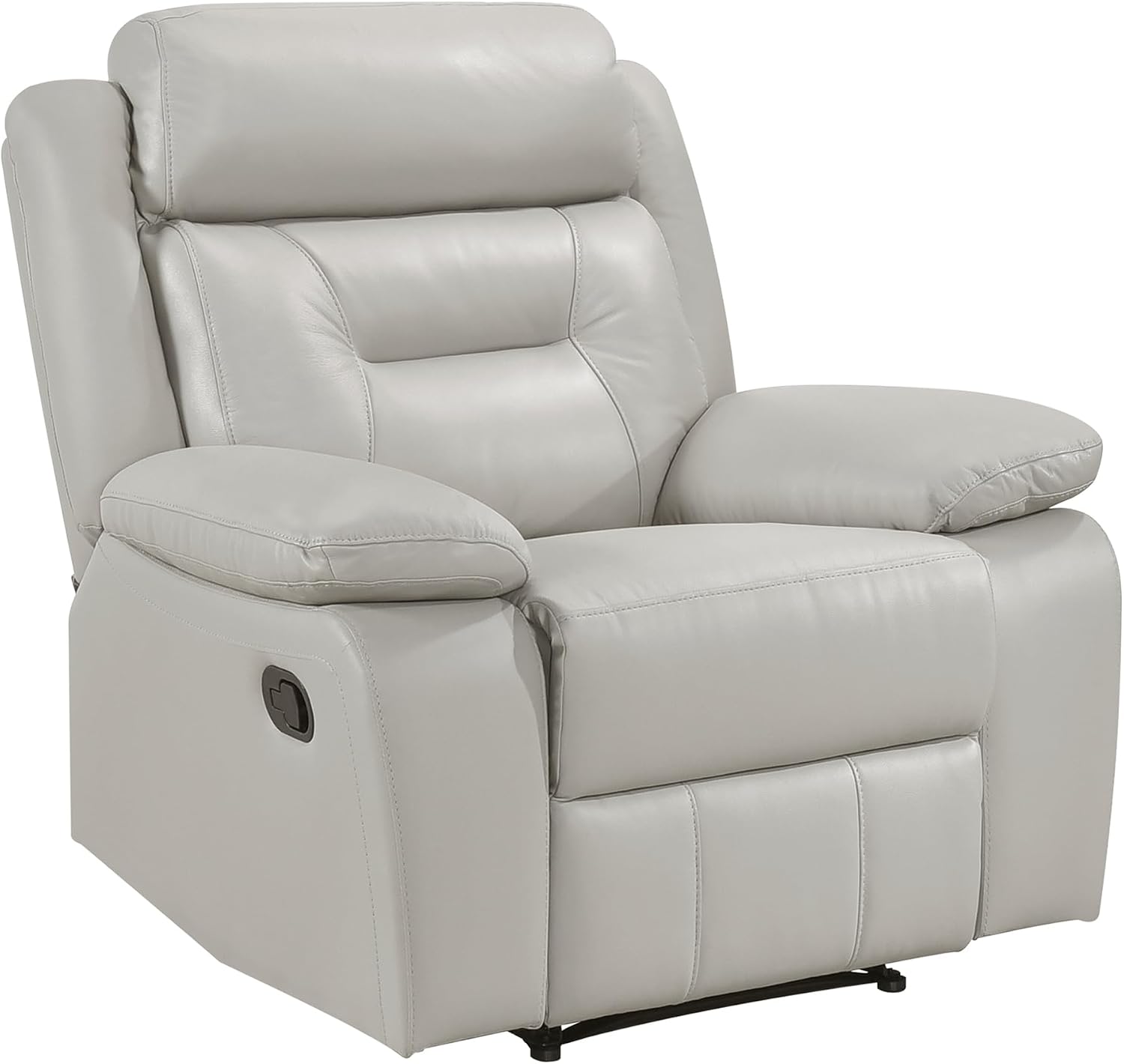 Lexicon Recliner Chair Leather Match Recliner with Pillow Top Armrests, Home Theater Seating, Wall Hugger Recliners Manual Recliner Chair for Living Room/Office/Apartment, Light Grey