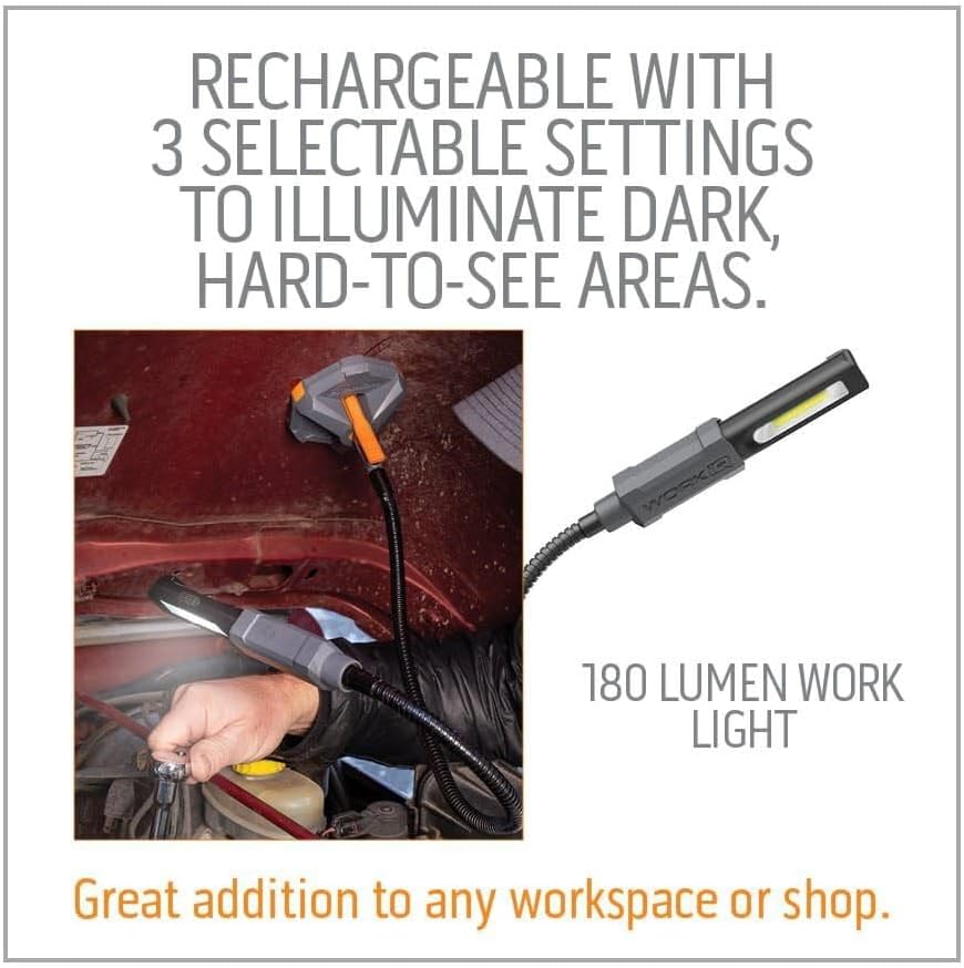 WORK IQ TOOLS IQ Connect | Hands-Free Accessory System with 3 Bench Mounts | Includes Magnifying Glass, Rechargeable Work Light & Cell Phone Holder | Work Bench Accessories Compatible with IQ Vise