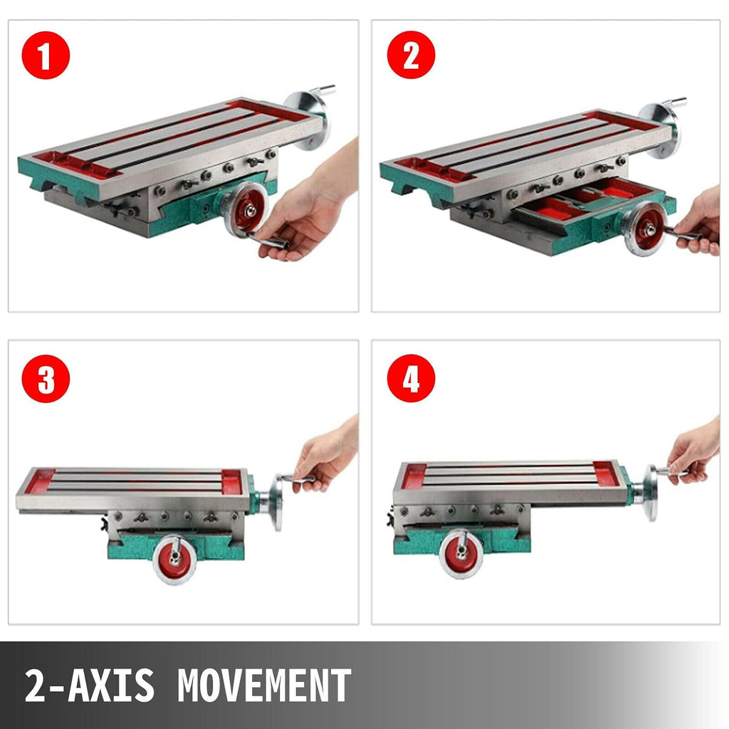 2 Axis Cross Slide Bench Drill Vise Fixture Adjustable Handle Workbench Compound Multifunction Milling Machine Work Table Component