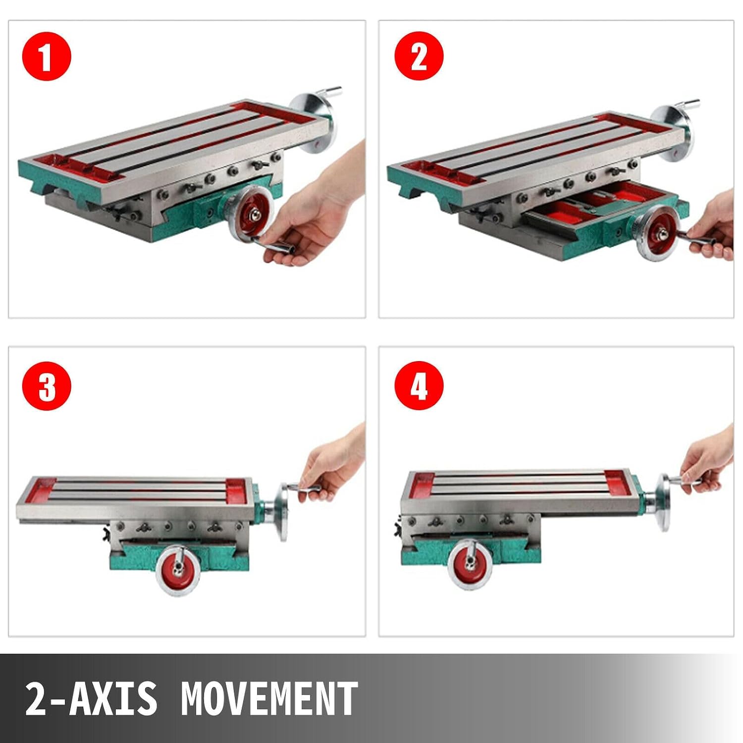 2 Axis Cross Slide Bench Drill Vise Fixture Adjustable Handle Workbench Compound Multifunction Milling Machine Work Table Component
