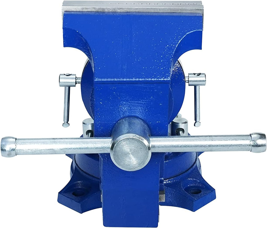 Rolin Vise 5 Inch Multi-Function Vises With Anvil Blue Bench Vise Heavy Duty Tools 360 Degree Swivel Base