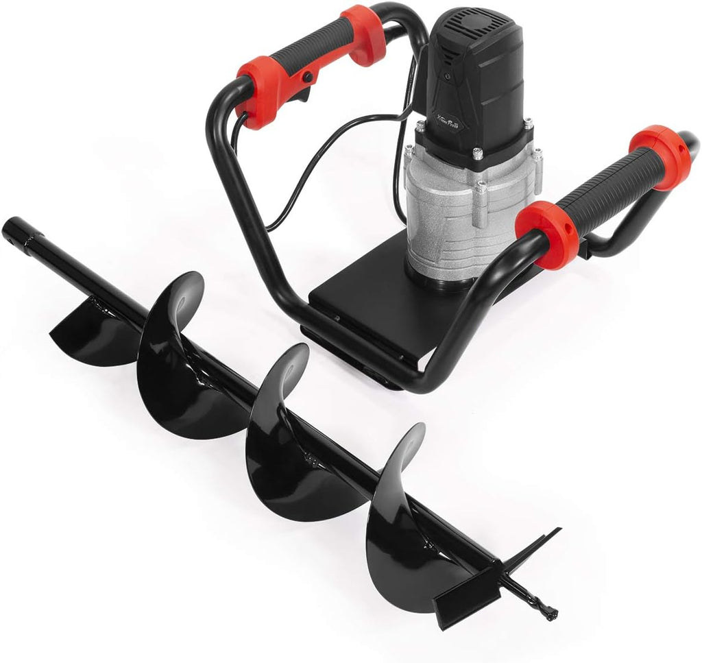 XtremepowerUS 1500W Electric Post Hole Digger Earth Auger Dig Hole Fence Post Hole Digging, Tree Planting with 6' Digging Auger Bit Set, 3/4' Shaft