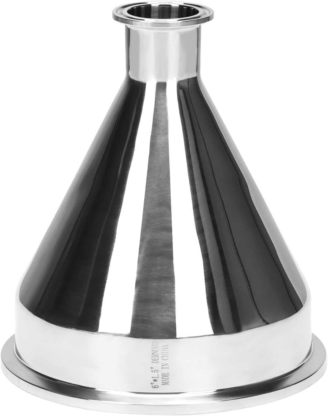 DERNORD Sanitary Fitting Reducer Fitting SUS304 Tri Clamp Ferrule Style 6' Tube OD to 1.5' Tube OD