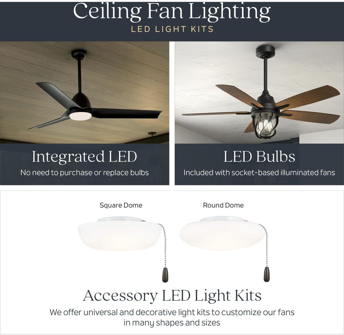 Kichler Brahm 56 in LED Ceiling Fan with Light, Modern Indoor Fan with Etched Cased Opal Glass in Satin Black, Reversible Satin Black and Silver Blades, Wall Control, 300044SBK
