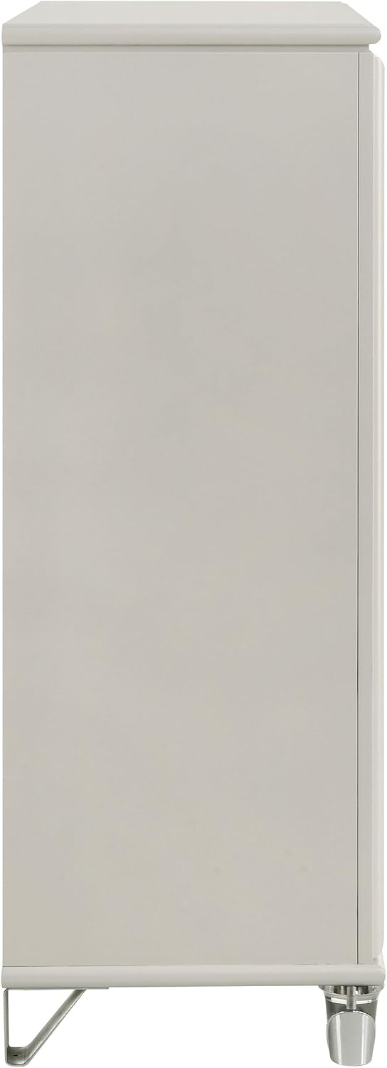 Coaster Home Furnishings Olivia Contemporary Wood 5-Drawer Bedroom Chest of Drawers Chiffonier Clothing Storage Cabinet Bedroom Armoire Tall Dresser Organizer Unit White 224955
