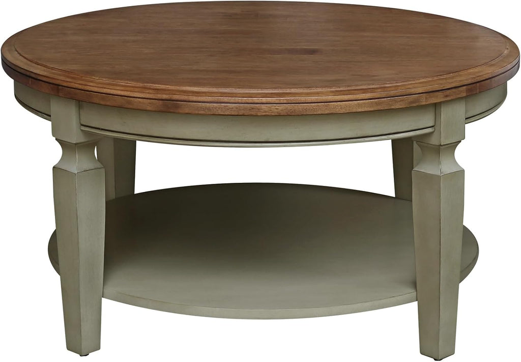 International Concepts Vista Round Hickory Stone Coffee Table