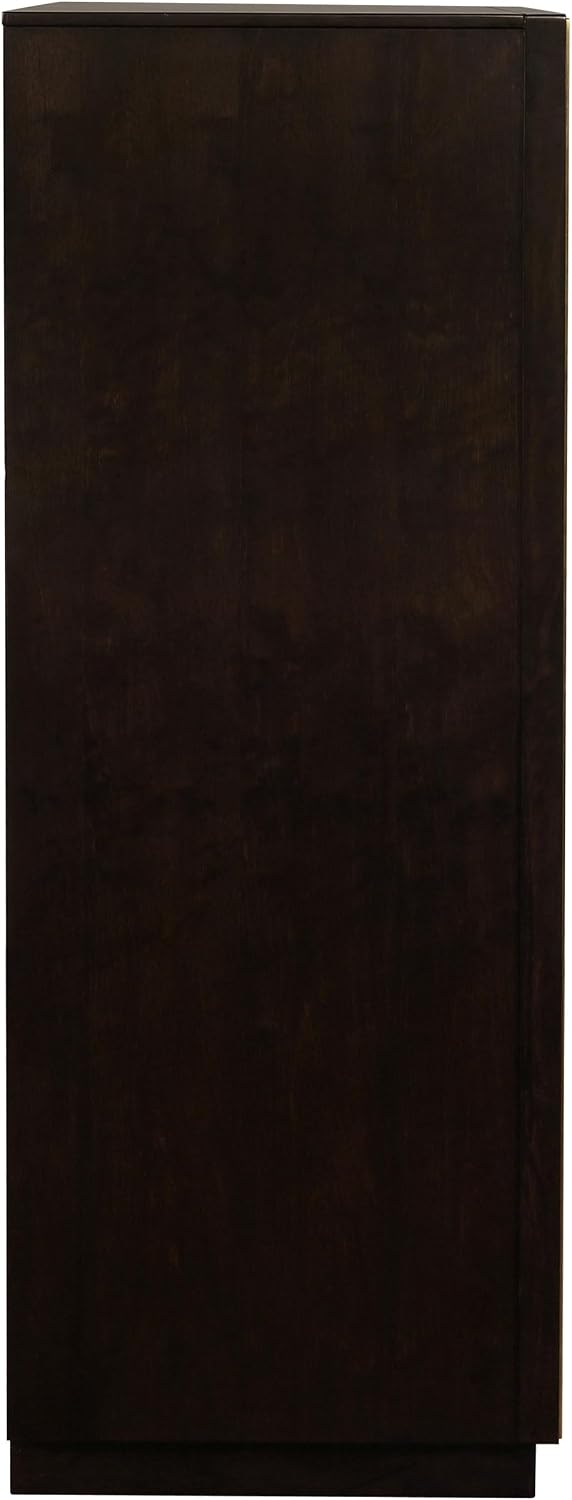 Coaster Home Furnishings - Durango - Wood - 5-Drawer Chest with Gold Accents, Linear Handles and Floating Base - Contemporary - Bedroom - Smoked Peppercorn - 223265