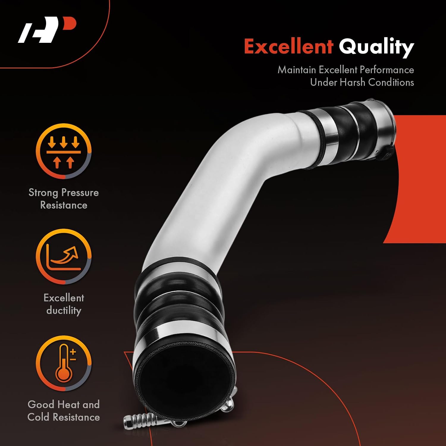 A-Premium Turbocharger Intercooler Hose Compatible with Ford F-250 Super Duty 2011 2012 2013 2014, V8 6.7L Turbocharged, with 1 Clamp, Replace# BC3Z6C646A, ‎BC3Z-6C646-A