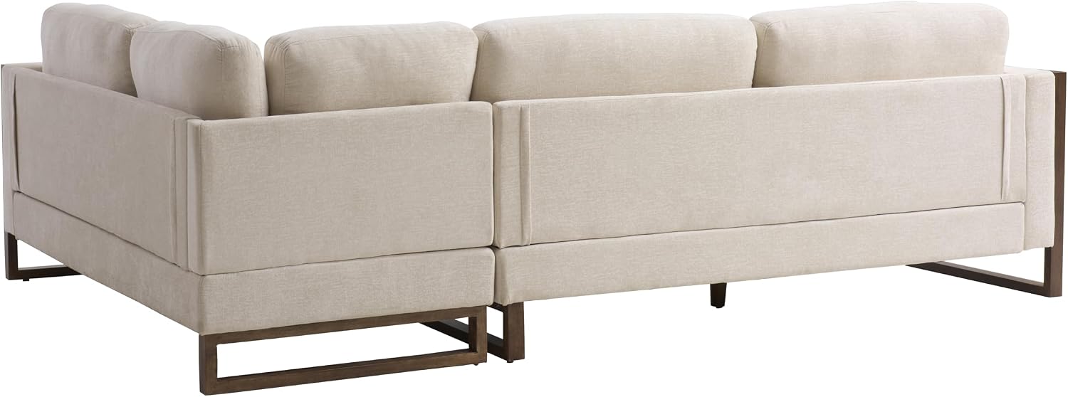Christopher Knight Home Azir 104.00' Wooden Frame Modular L-Shape Sofa Couch, Modern Sectional Sofa with Thick Cushions for Living Room, Comfy Fabric Upholstered Couch with Deep Seat, Beige