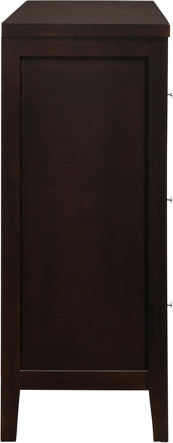 Coaster Home Furnishings - Carlton - Wood - 6-Drawer Dresser with Contemporary Style, Wide Drawers, Round Knobs, Rectangular Structure, Tip-Over Restraint - Bedroom - Cappuccino - 202093