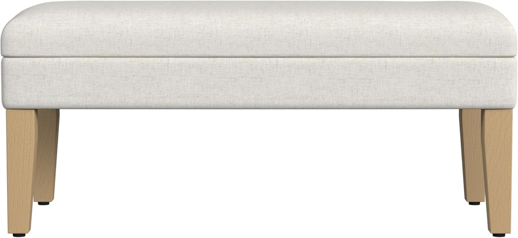 HomePop 40' Decorative Storage Ottoman Bench - Cream Textured Woven