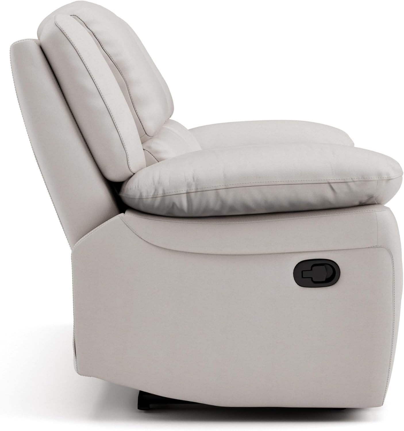 Furniture of America Sorin Modern Leather Recliner Loveseat with Pillow Armrests and High Density Foam, Reclining Sofa, Comfortable Couch for Living Room, Office, FSC Certified, Off-White