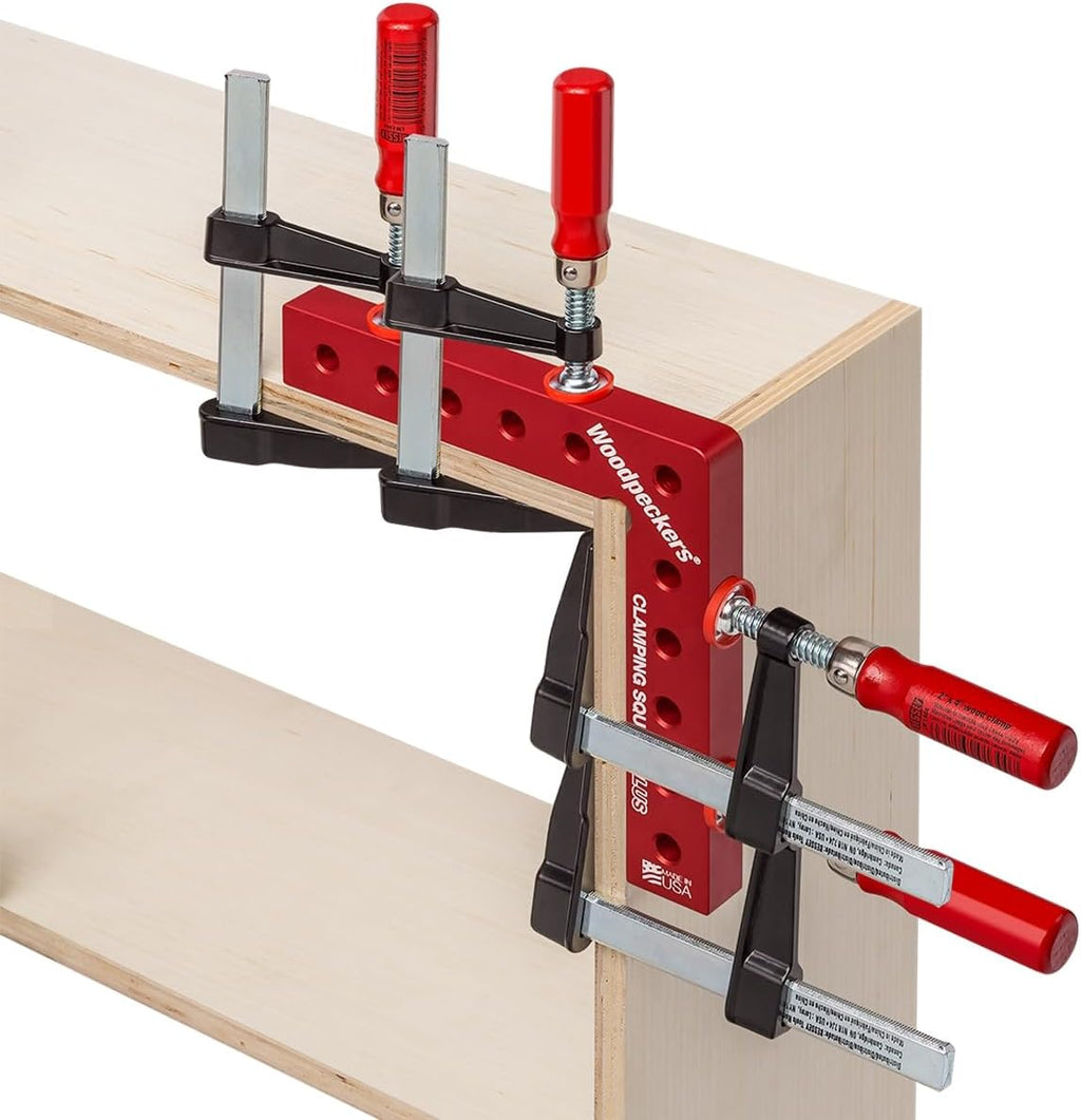 Woodpeckers Clamping Squares Plus, 4 Pack CSP Squares, 6.75 Inch Long Aluminum 90-Degree Corner Clamps for Woodworking, USA Made