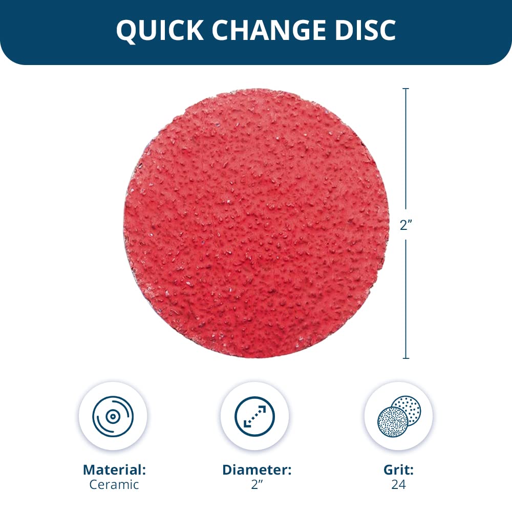 Benchmark Abrasives 2 Inch Sanding Discs Quick Change Ceramic - Drill & Die Grinder Sanding Disc for Deburring, Polishing, Rust Remover for Metal, Paint Stripper (1000 Pack) - 80 Grit