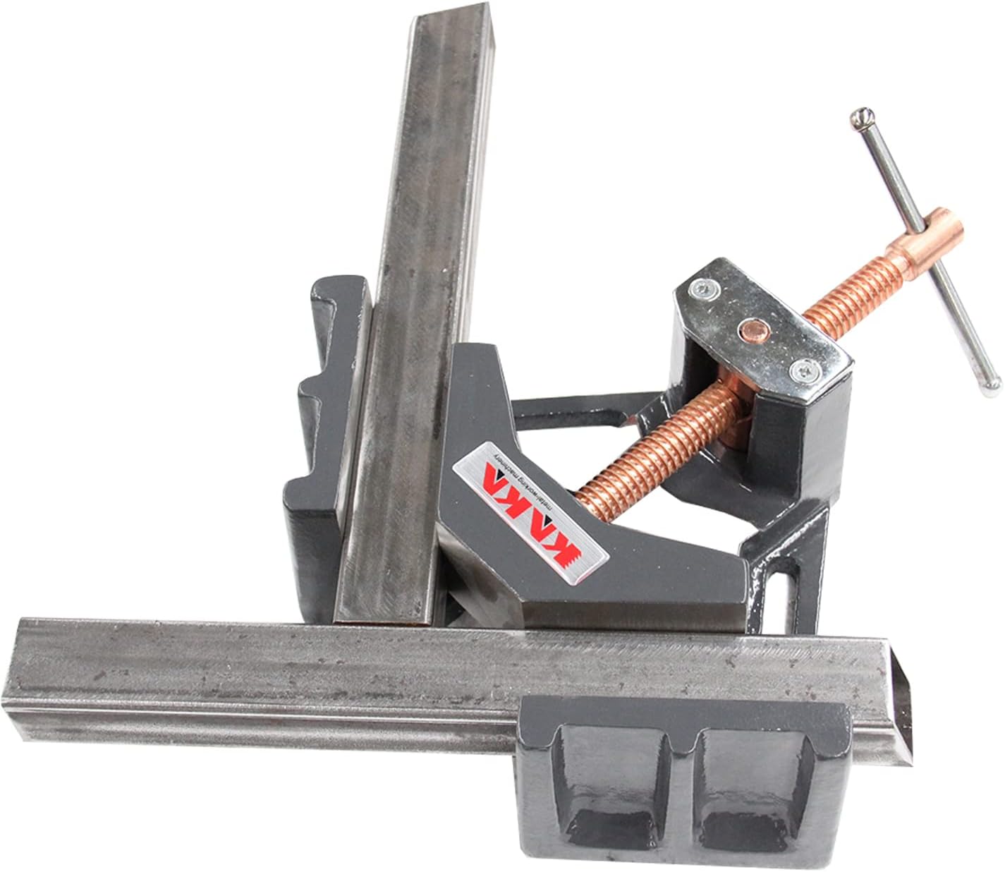KAKA INDUSTRIAL Angle Clamp Heavy Duty Right 90-Degree Welding Clamp Vice, 4-Inch Jaw Opening, for Woodworking Corner Miter, Metalworking, and Photo Framing, AC-100