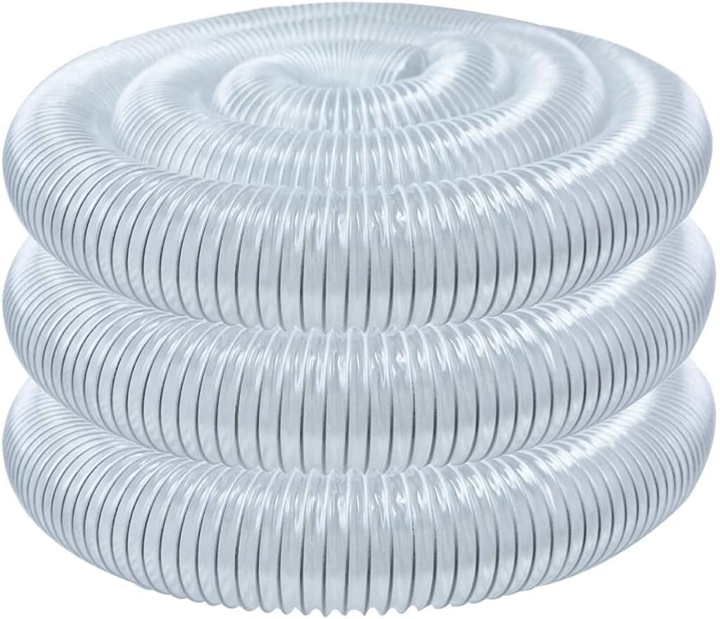 POWERTEC 70267V 6 Inch x 20 ft. PVC Dust Collection Hose for Dust Collector for Woodworking and Shop Vacuum, 6' Dust Collector Hose for Dust Collection Fittings