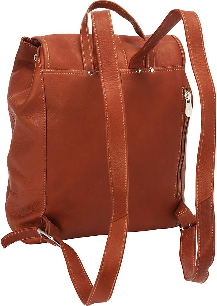 Piel Leather Medium Drawstring Backpack, Black, One Size
