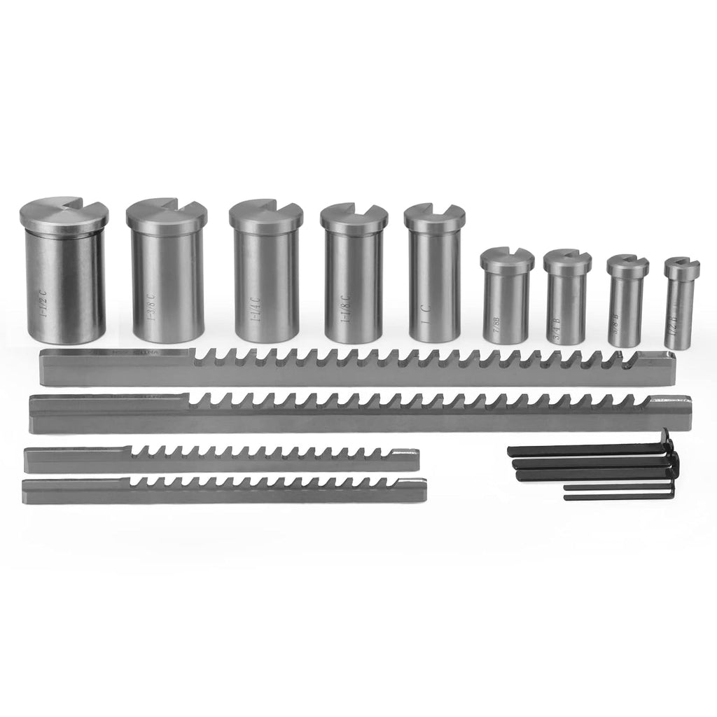 Keyway Broach Set HSS Keyway Cutting Tool for Lathe Inch Size Broaches Set (18pcs)