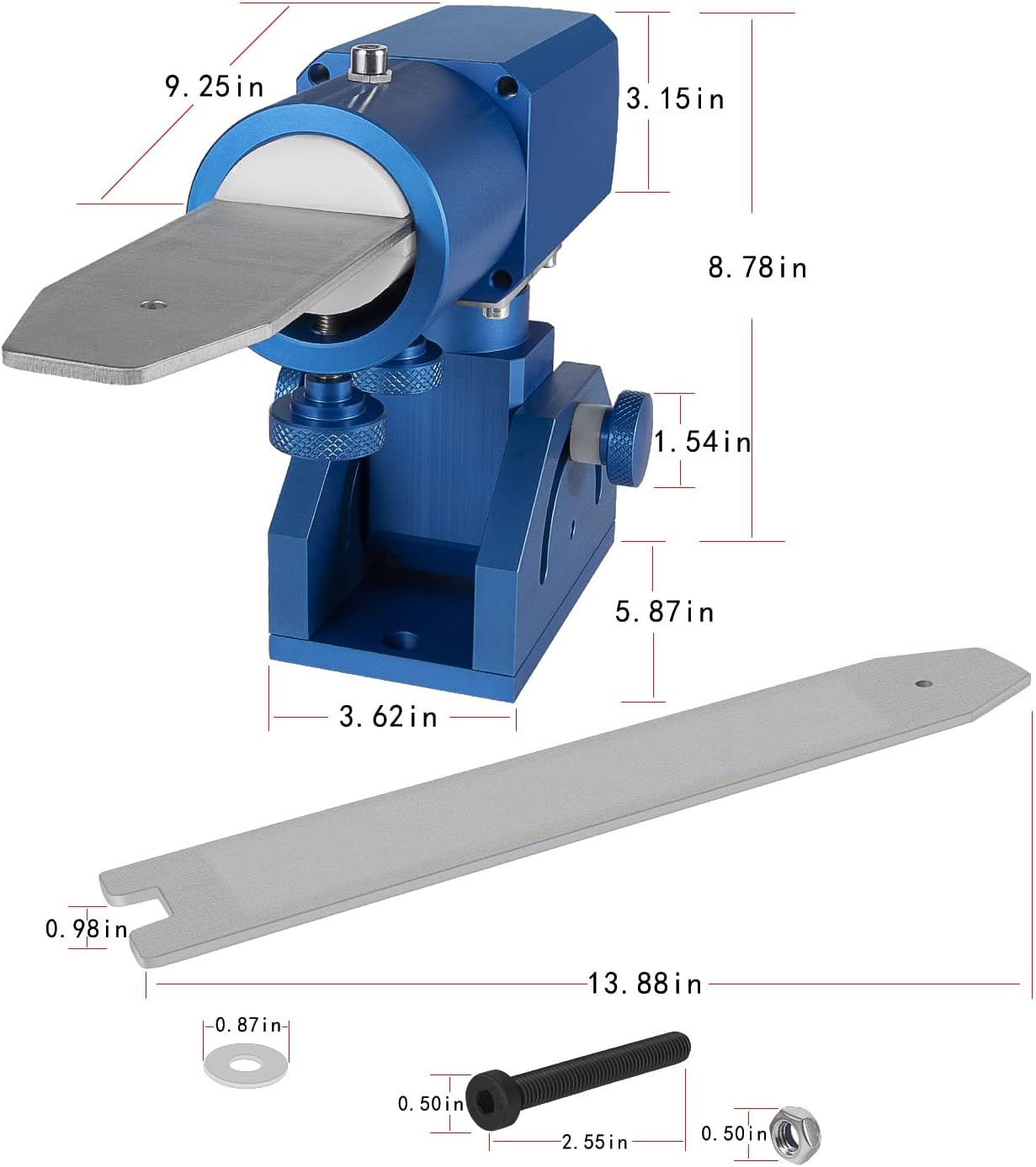 Sunluway-Three-Axis Blade Light Duty Workshop Knife Vise Tool, with 360-degree Swivel Base for Home or Industrial Craftsmen (Blue)