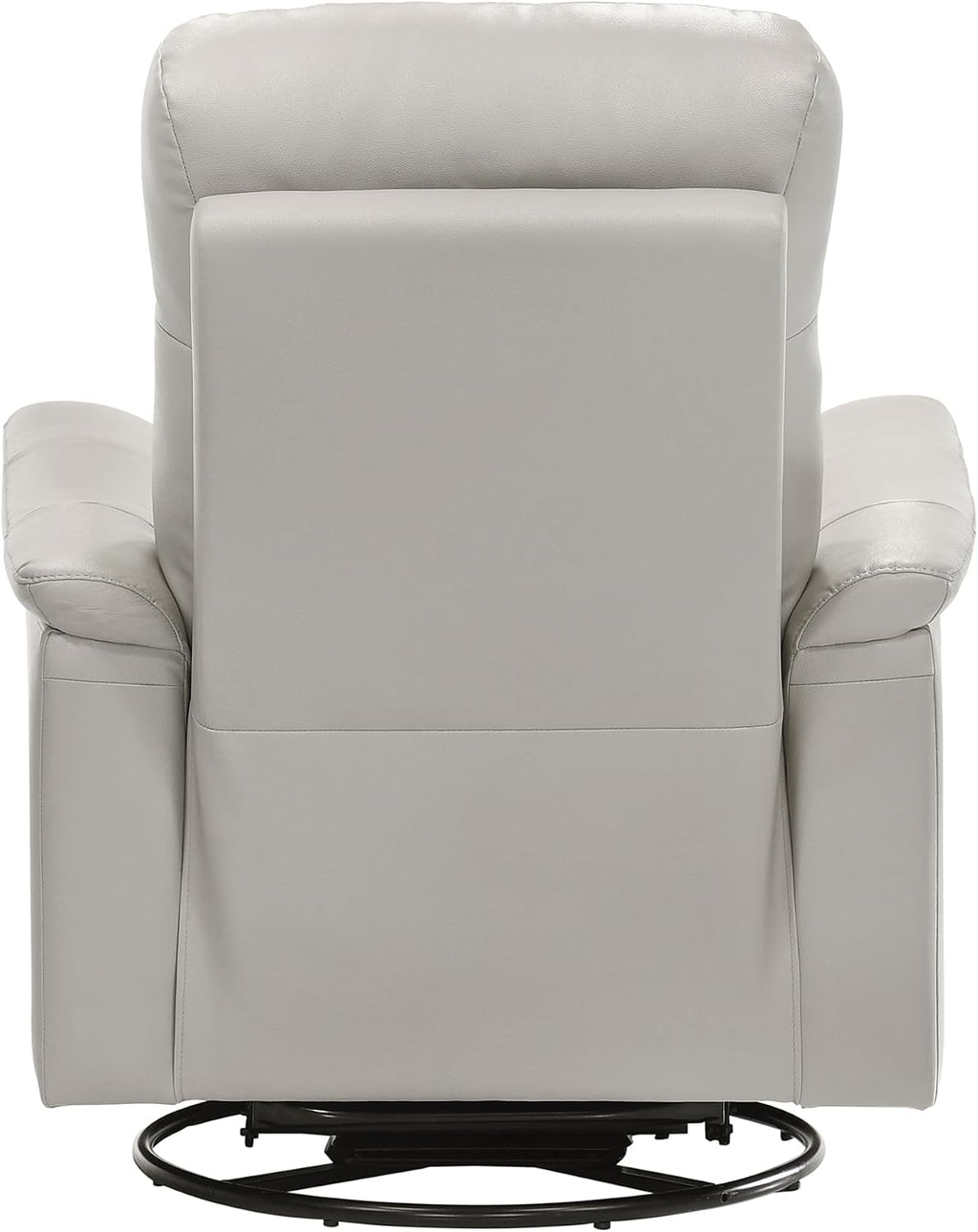 Lexicon Swivel Glider Recliner Chair, Comfy Nursery Glider, Top Grain Leather Match Recliner, Manual Reclining Chair for Living Room/Office/Apartment, Silver