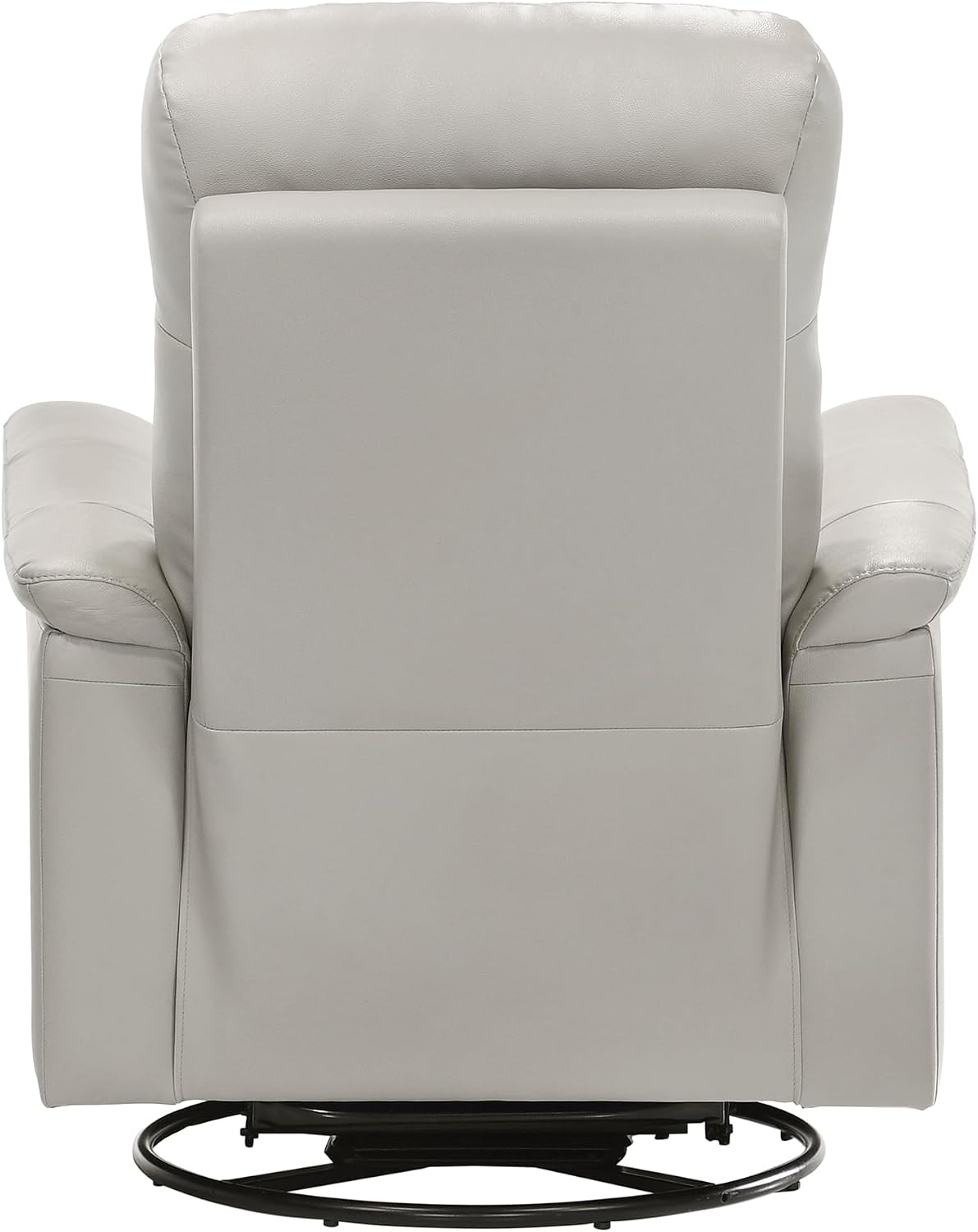 Lexicon Swivel Glider Recliner Chair, Comfy Nursery Glider, Top Grain Leather Match Recliner, Manual Reclining Chair for Living Room/Office/Apartment, Silver