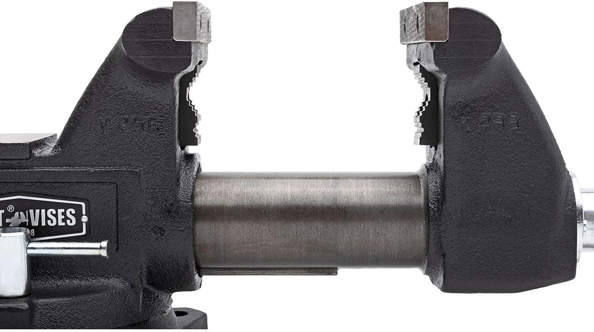 Yost HD450-C Heavy Duty 4-1/2 Inch Mechanics Work Bench Vise | Heavy Duty Woodworking & Metal Work Table with Secure Grip Swivel Base | 60,000 PSI Casting Iron Material with Extra-large Anvil Surface