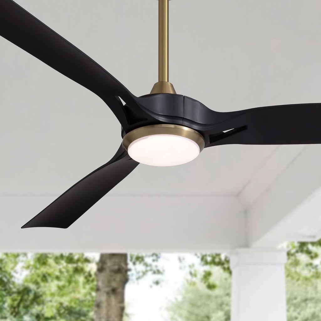 60 Inch Ceiling Fans with Lights and Remote Control, Modern Ceiling Fan with 6 Speeds, 3CCT, Quiet DC Motor, Reversible, Ceiling Fan for Living Room,Indoor and Outdoor