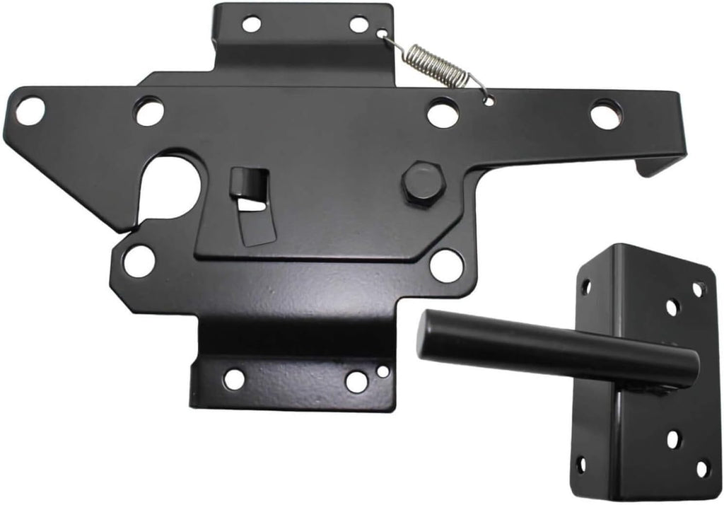 Stainless Steel Vinyl Gate Latch Black (for Vinyl, Wood, PVC etc. Fencing) Fence Gate Latch w/Mounting Hardware - CASE Qty 12