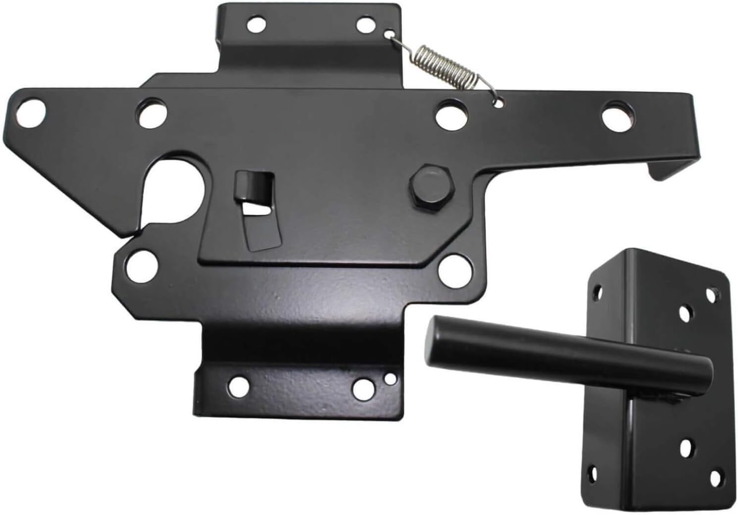 Stainless Steel Vinyl Gate Latch Black (for Vinyl, Wood, PVC etc. Fencing) Fence Gate Latch w/Mounting Hardware - CASE Qty 12
