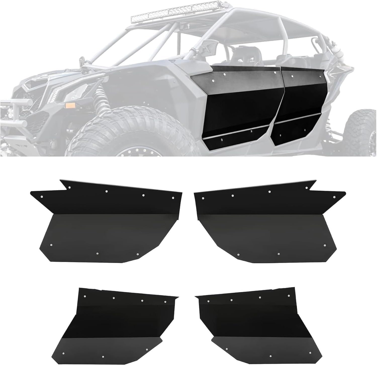 HECASA Full Doors Aluminum Compatible with 2017-2021 Can-Am Maverick X3 MAX 4 Left & Right Door Hard Door Panels Inserts Kit Aluminum Suicide Doors W/O Door Latches