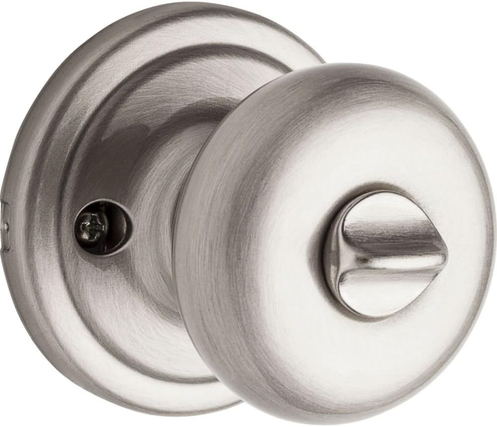 Kwikset Hancock Entry Door Knob with Lock and Key, Secure Keyed Handle Exterior, Front Entrance and Bedroom, Satin Nickel, Pick Resistant SmartKey Rekey Security and Microban (Pack of 12)