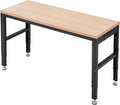 Antifir 60' Adjustable Workbench，Heavy Duty Wood Work Bench 2000 Lbs Load Capacity,Work Table with Power Outlet for Garage, Workshop, Office, Home