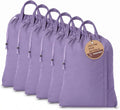 LFH Home Cotton Rich Large Premium Canvas Laundry Bag, Heavy Duty Washable Laundry Hamper with Drawstring & Handles, Multi-Use Clothes Storage for Home, Travel & College 18'x26' (Pack of 6) - Lavender