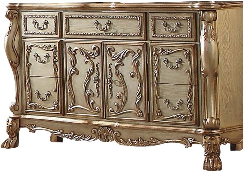 ACME Dresden Dresser/Server - - Gold Patina & Bone