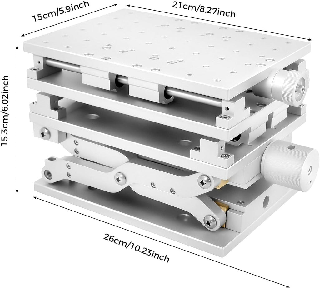 XYZ 3 Axis Moving Workbench, 3D Positioning Moving Table Laser Marking Engraving Machine, Portable Aluminum Alloy Working Table