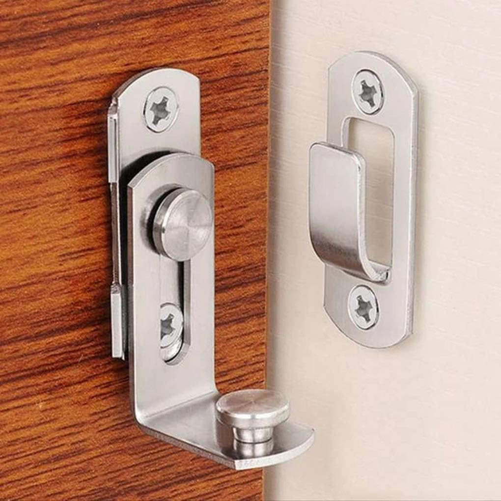 Latch Lock Flip Door Right Angle 90 Degree Sliding Safety Stainless Steel Home Hardware(Small)