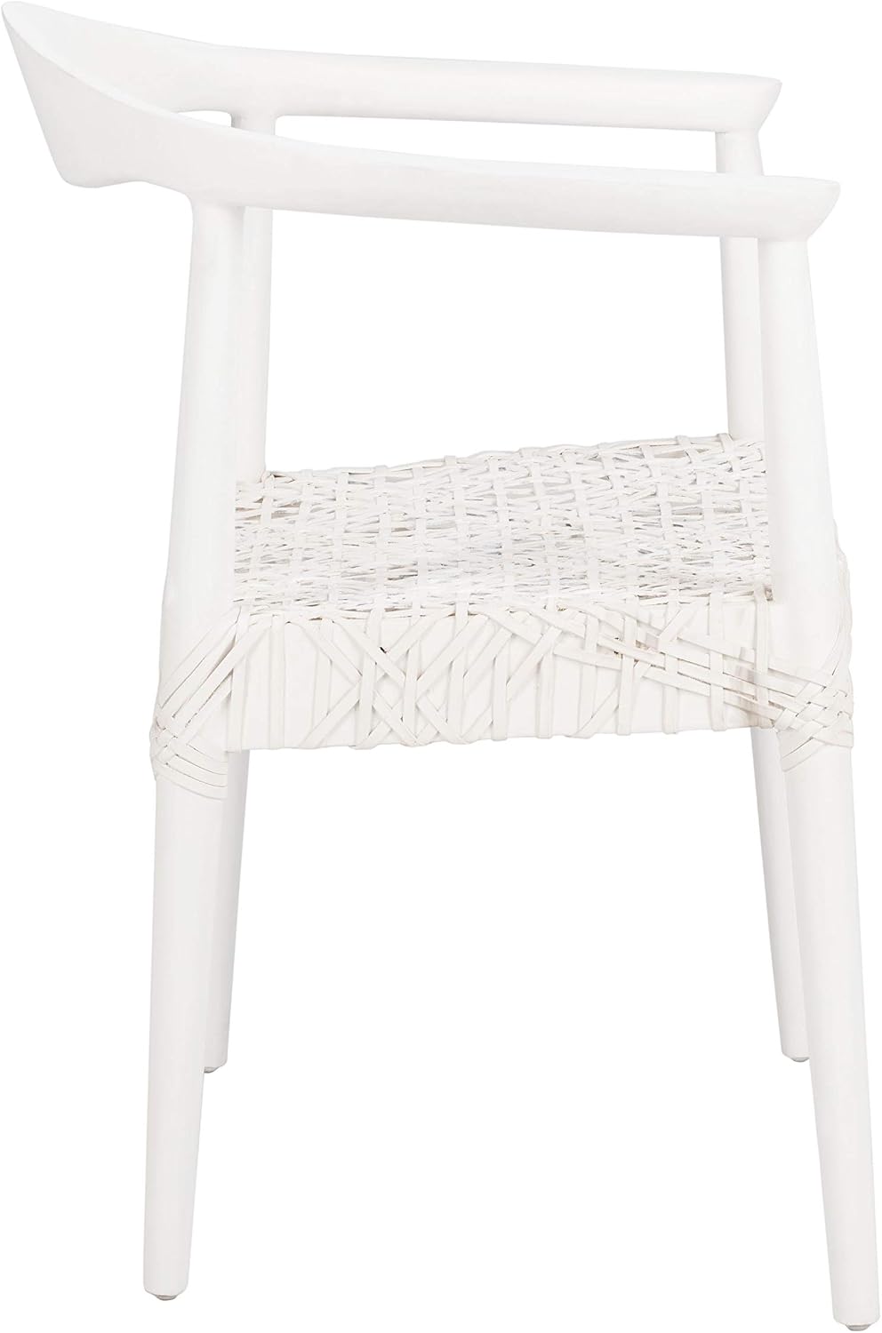 Safavieh Home Collection Juneau Leather Woven Natural and Off-White Accent Chair