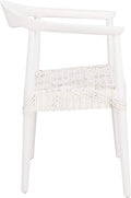 Safavieh Home Collection Juneau Leather Woven Natural and Off-White Accent Chair
