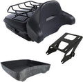TCMT Chopped Black Latches Trunk Backrest Luggage Rack Mounting Rack Fit For Harley 2014-2025 Touring CVO Road King Road Glide Street Glide Electra Glide Pack