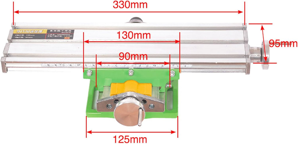 Mini Milling Machine Work Table Vise Portable Compound Bench X-Y 2 Axis Adjustive Cross Slide Table , for Bench Drill Press 13 inches-3.74' (330mm 95mm)