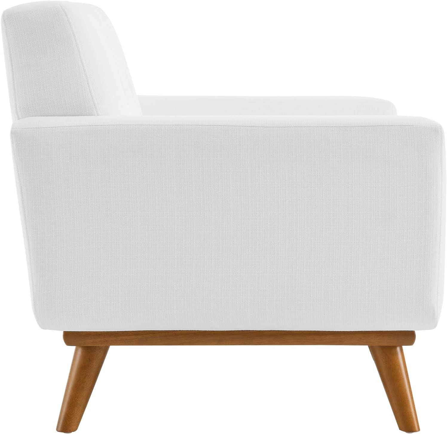 Modway Engage Mid-Century Modern Upholstered Fabric Armchair in White