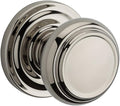 Baldwin PS.TRA.TRR Traditional Passage Knobset with Traditional Round Rose, Polished Nickel