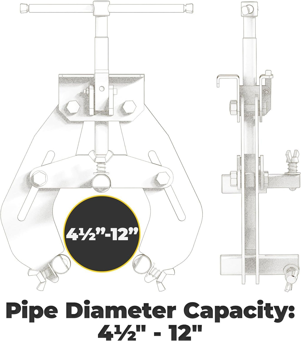 Strong Hand Tools, Pipe Alignment Clamp, Pipe Diameter Capacity: 4.5' - 12', Fit-Up Clamp, Quick Acting Screws, Stainless Steel Contact Adjustment Screws, CPA120