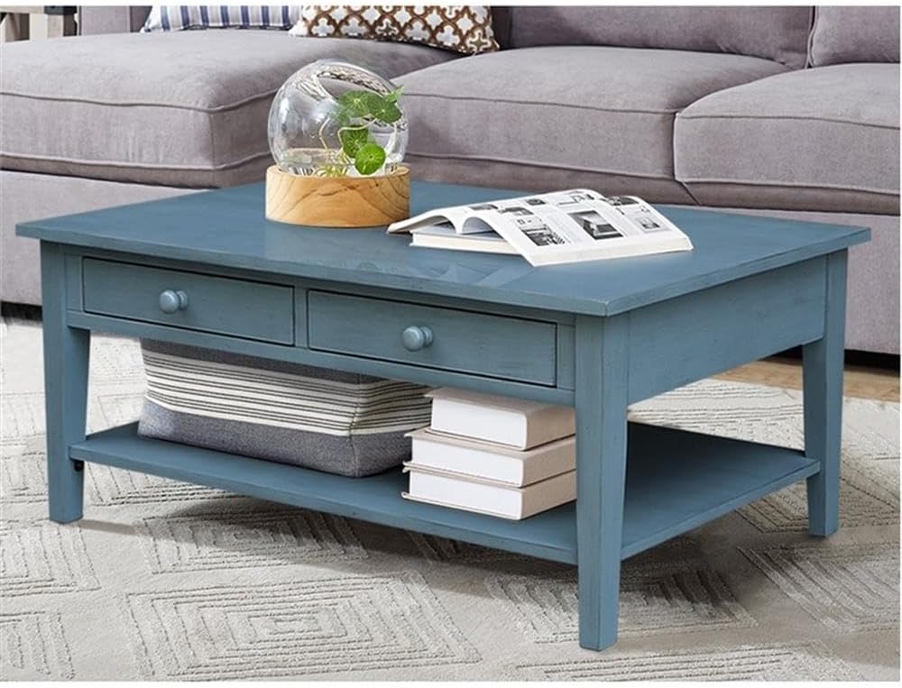 IC INTERNATIONAL CONCEPTS Spencer Blue Wood Coffee Table