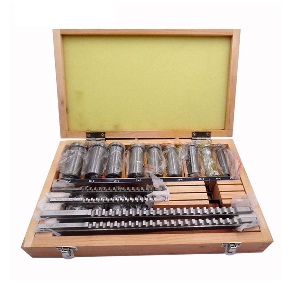 Keyway Broach Sets 22Pcs HSS Metric Industrial Tools for Lathe B-4mm, B-5mm, C-6mm, C-8mm Keyway Size High Precision Cutting
