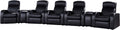 Coaster Home Furnishings - Cyrus - Wood - 7-Piece Upholstered Theater Seating with Cup Holders, Manual Recline and Hidden Storage - Living Room & Home Theater - Black - 600001-S5B
