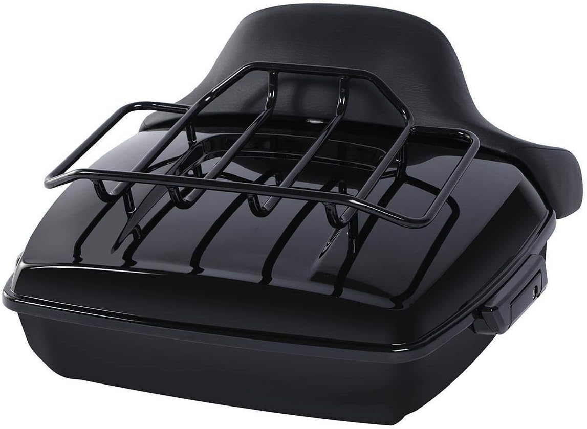 TCMT Chopped Black Latches Trunk Backrest Luggage Rack Mounting Rack Fit For Harley 2014-2025 Touring CVO Road King Road Glide Street Glide Electra Glide Pack
