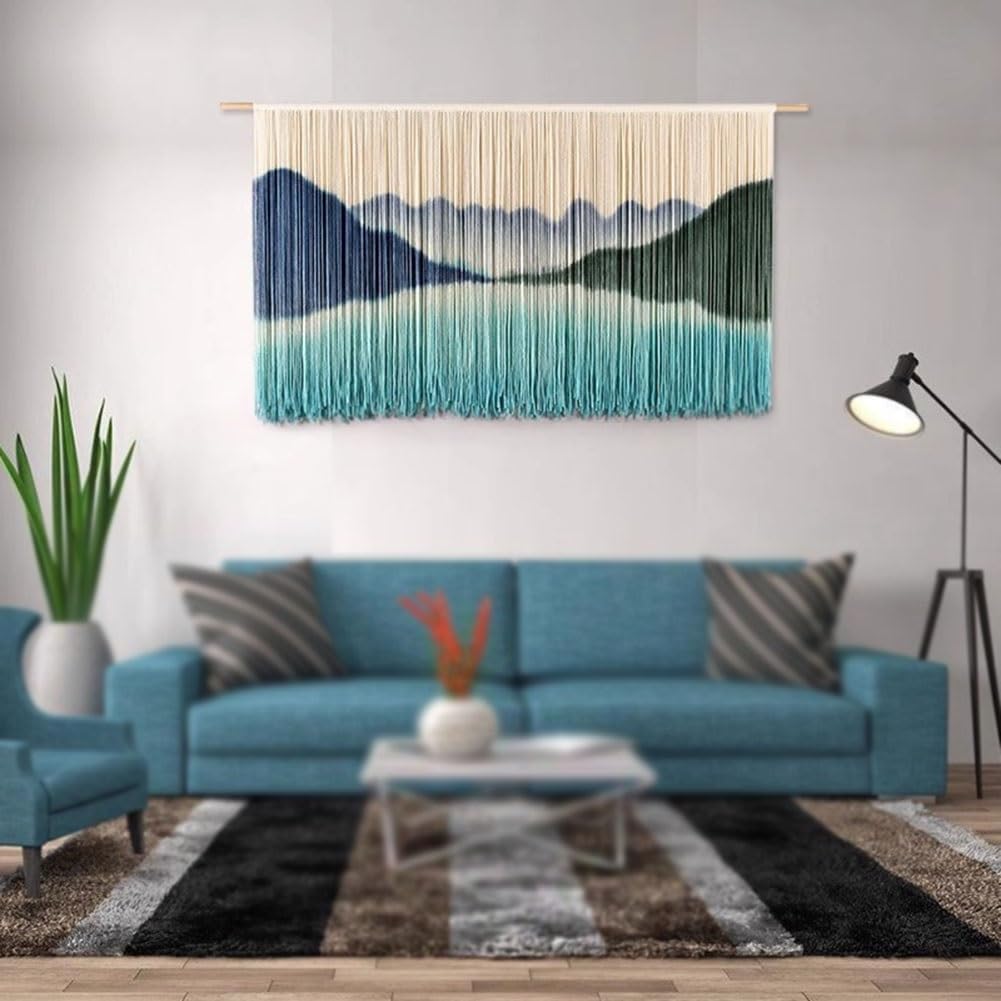 LXHELIVERY Wall Hanging Large Chic Woven Tapestry Art Cotton Rope Wall Decor Hand Weaves for Wall Art Handmade Decor Bedroom Living Room Apartment Backdrop (Color : Multi-Colored, Size : 90x60x90cm)